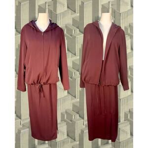 Vintage 90s Jacqueline Ferrar Raisin Athleisure Hoodie and Pencil Skirt Set 12